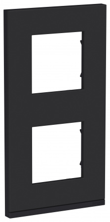 SE Unica Pure Каучук/Антрацит Рамка 2-ная вертикальная