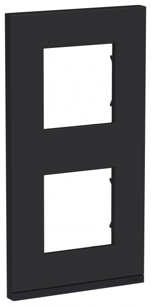 SE Unica Pure Каучук/Антрацит Рамка 2-ная вертикальная