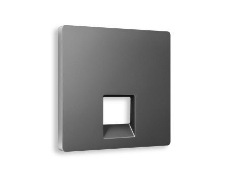 Лицевая панель ALFA (Антрацит серый) для компьютерной/телефонной розетки RJ-45/RJ-11 QUANT AP6620