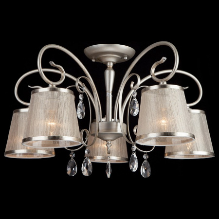 Потолочная люстра с абажурами 60065/5 серебро Eurosvet Liona