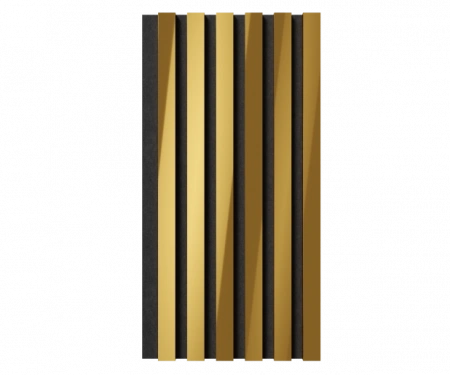 Комплект акуст.панелей, черный войлок, 600х300х19мм, рейки ЭКОПОЛИМЕР, желтое золото/2шт