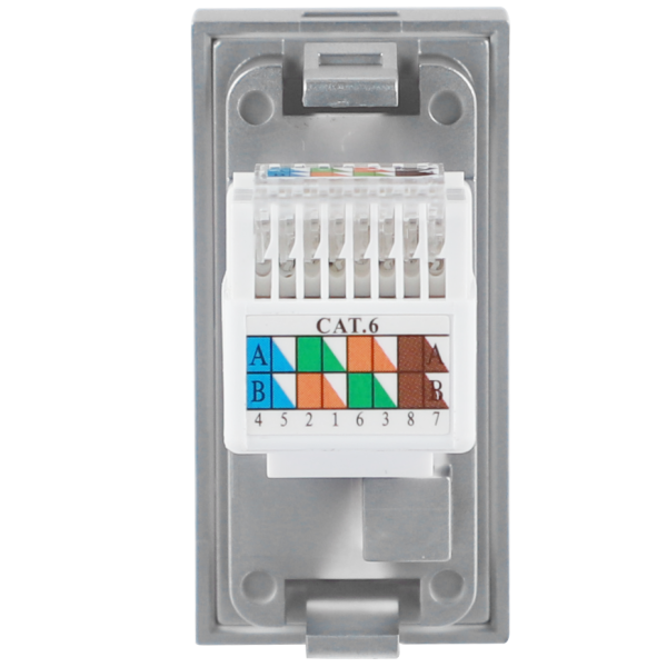 Donel Розетка DEC RJ45 UTP кат.6, 1мод., алюм. матовая (22.5х45мм), DECF12ALM6