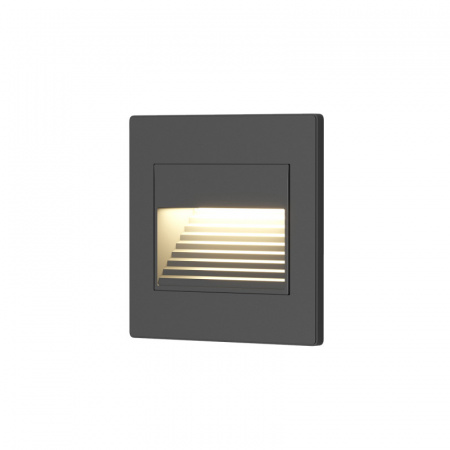 DK3050-BK Светильник встраиваемый в стену, IP 20, LED 3000, 1 Вт, черный пластик