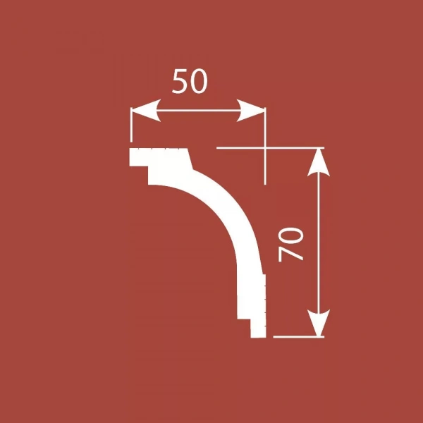 Карниз KX048, 70х50, 2000мм, Экополимер/10