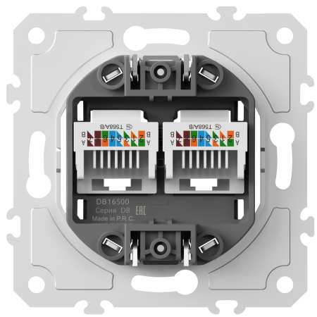 Donel Механизм розетки RJ45 + RJ45 (двойная) cat.5/ClassE-8/8, серия DB, DB16500