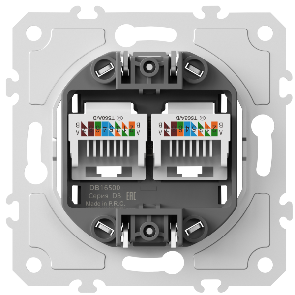 Donel Механизм розетки RJ45 + RJ45 (двойная) cat.5/ClassE-8/8, серия DB, DB16500