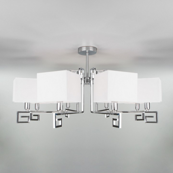 Потолочная люстра с абажурами 60115/8 хром Eurosvet Alma Потолочная люстра с абажурами 60115/8 хром Eurosvet Alma