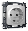 Комплект механизма электрической розетки OMEGA MO406010 Серебро глянец с заземлением на винтовых зажимах 2P+E 16A-250V QUANT