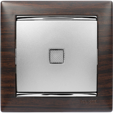 Legrand Valena Алюминий Выключатель 1-клавишный с подсветкой