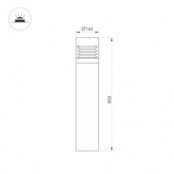 Светильник LGD-FRESNEL-BOLL-H800-20W Warm3500-MIX (GR, 290 deg, 230V) (Arlight, IP65 Металл, 5 лет)