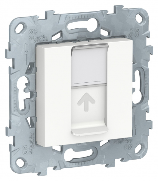 SE Unica New Бел Розетка компьютерная, RJ45, одиночная кат. 6 UTP