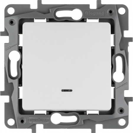Legrand Etika Белый Выключатель 1-клавишный с подсветкой, 10А, Винтовые клеммы
