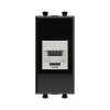 DKC Avanti Компьютерная розетка RJ-45 без шторки модульная, кат.6А экранированная, Черный квадрат, 1 модуль