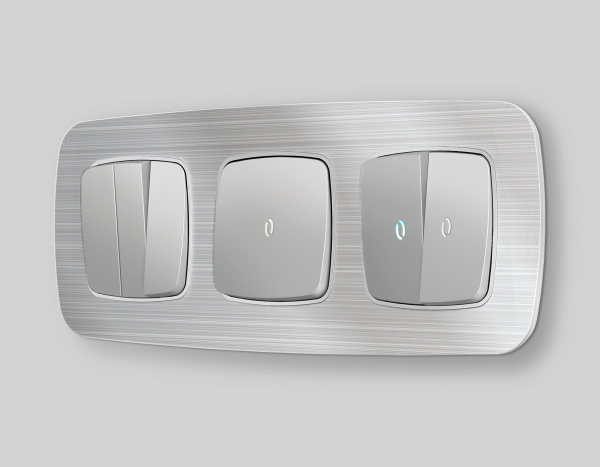 Рамка OMEGA Radian (Серебро Металл шлифованный) 3-ая OF580103