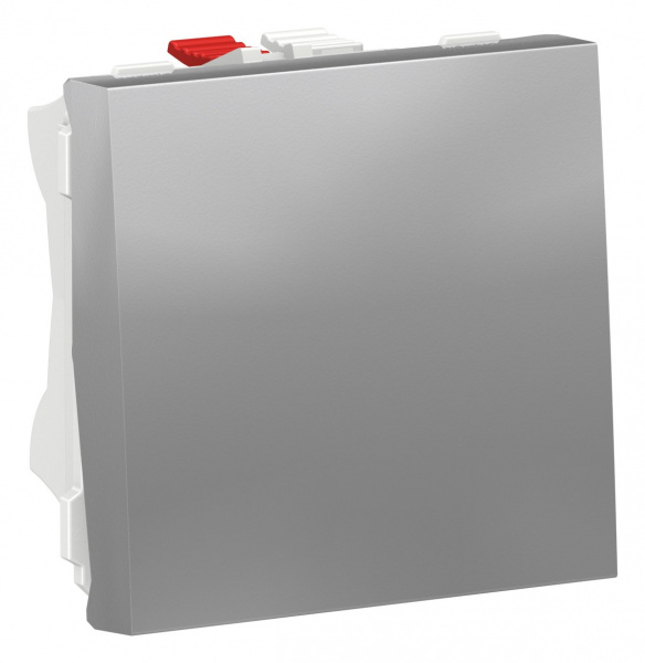 SE Unica Modular Алюминий Выключатель 1-клавишный, сх. 1, 10 AX, 250В, 2 модуля