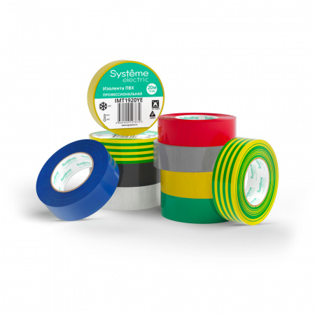 Systeme Electric изолента ПВХ 19мм Х 20м толщина-0,13мм синяя Systeme Electric изолента ПВХ 19мм Х 20м толщина-0,13мм синяя