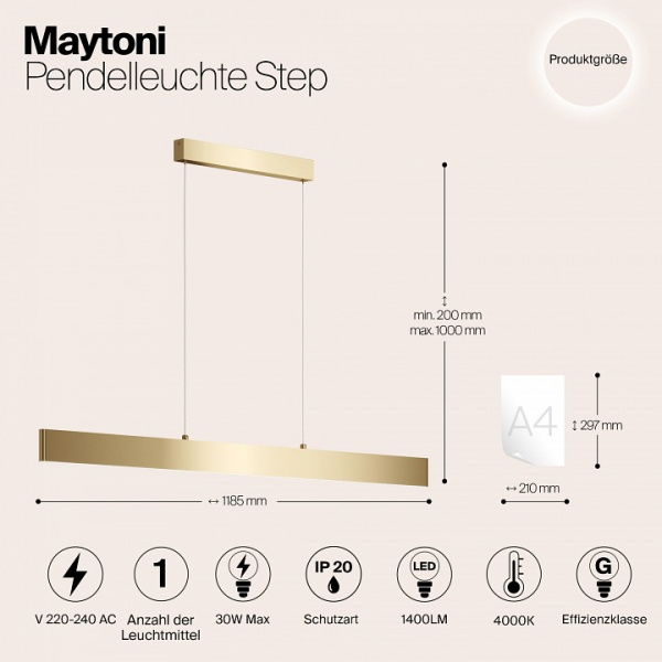 Подвесной светильник P010PL-L30G4K Maytoni Step