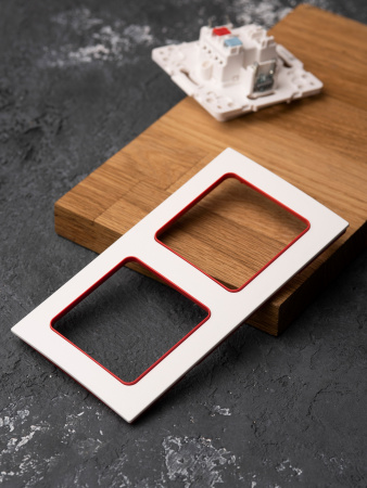 EKF PROxima Стокгольм Белый Линия красная Рамка 2-ая