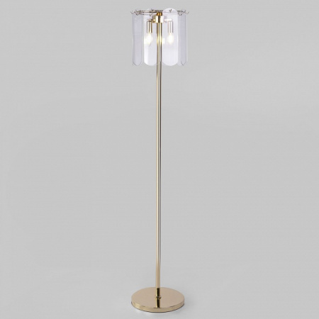 Торшер со стеклянным плафоном 01171/3 золото Eurosvet Claire