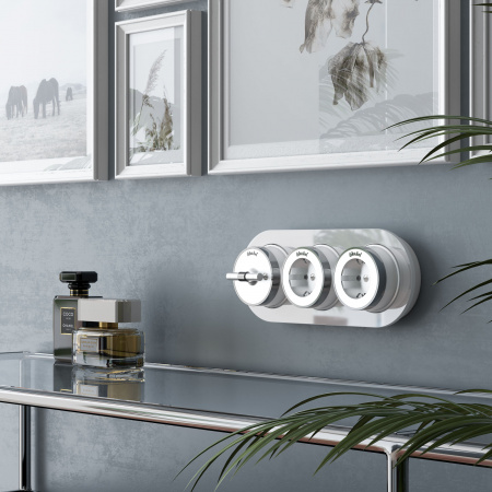 Выключатель на 4 положения двухклавишный Vintage белый матовый/хром W5822050