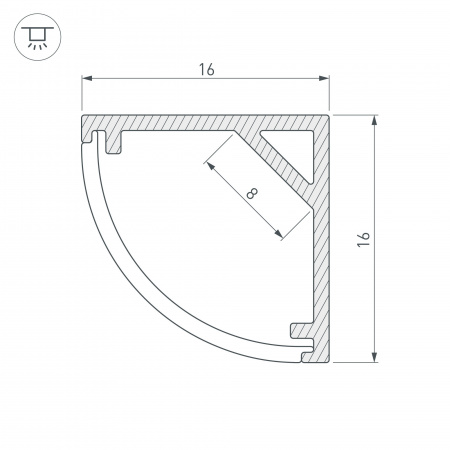 Профиль с рассеивателем Arlight SL-Kant-H16-2000 Anod+Opal 036843