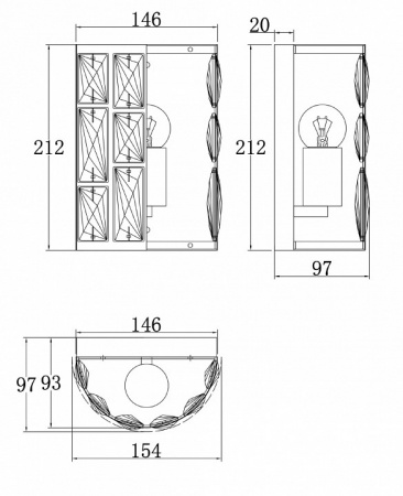 Настенный светильник (бра) MOD184-WL-01-CH Maytoni Gelid