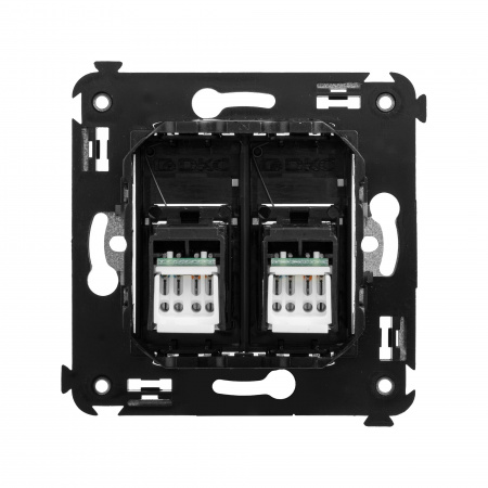 DKC Avanti Черный квадрат Компьютерная розетка RJ-45 двойная  категория  6А