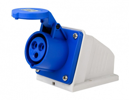 DEKraft Розетка стац. 2Р+РЕ 32А 220В IP44 РС-103