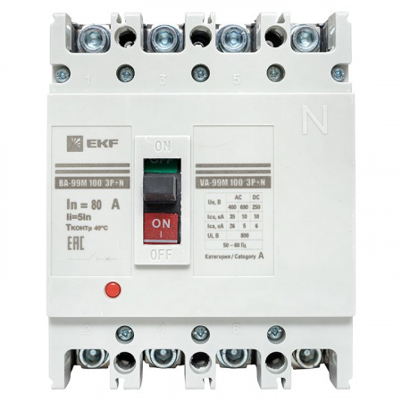 EKF PROxima Выключатель автоматический ВА-99М 100/80А 4P 5In 35кА