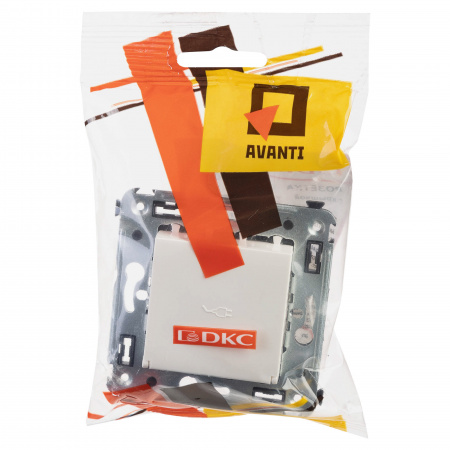 DKC Avanti Белое облако Розетка с крышкой 2P+E