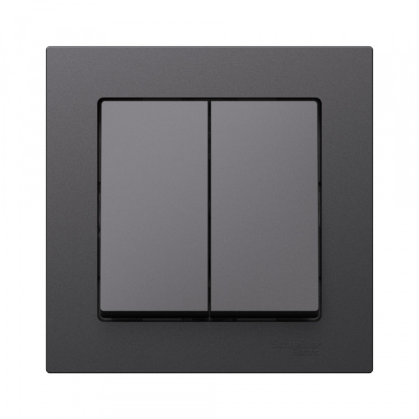 Systeme Electric AtlasDesign Базальт Выключатель 2-клавишный, сх.5, 10АХ, в сборе