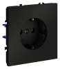 Розетка встраиваемая VOLTUM S70 с заземлением 16А, (черный матовый)