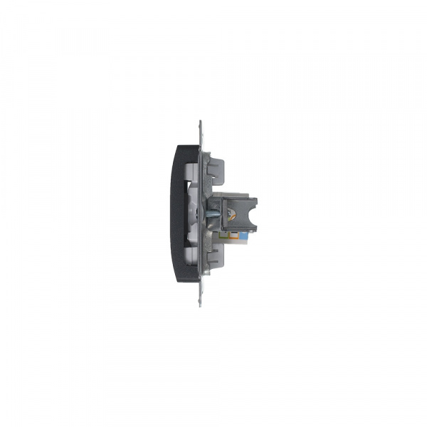 SE Glossa Антрацит Розетка телефонная RJ11