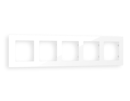 Рамка ALFA Techno (Белый глянец) 5-ая AF220105