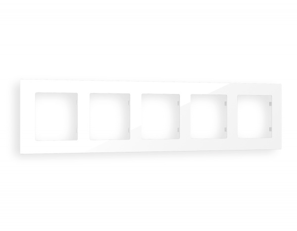 Рамка ALFA Techno (Белый глянец) 5-ая AF220105