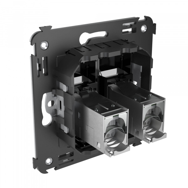 DKC Avanti Черный квадрат Компьютерная розетка RJ-45 двойная  категория 5e экранированная