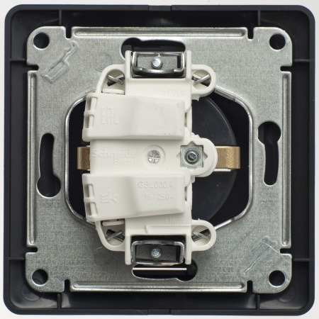 SE Glossa Шоколад Розетка с/з со шторками, 16А (в сборе)