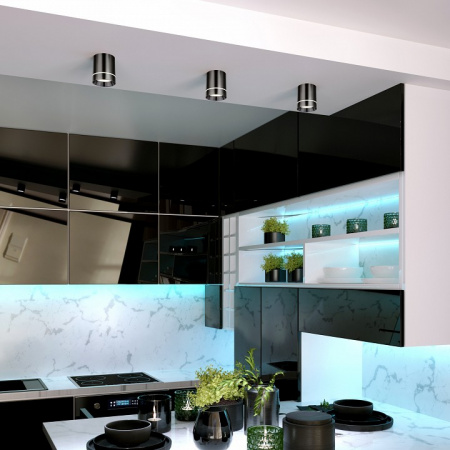 Накладной светодиодный светильник DLR021 9W 4200K Черный жемчуг Elektrostandard Topper a053054