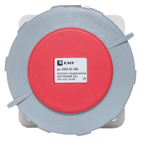 EKF PROxima Розетка стационарная внутренняя 3342 3Р+РЕ 63А 380В IP67