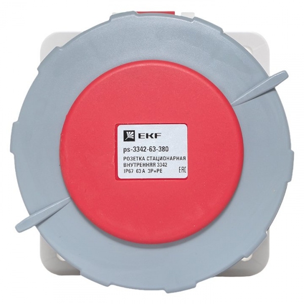 EKF PROxima Розетка стационарная внутренняя 3342 3Р+РЕ 63А 380В IP67