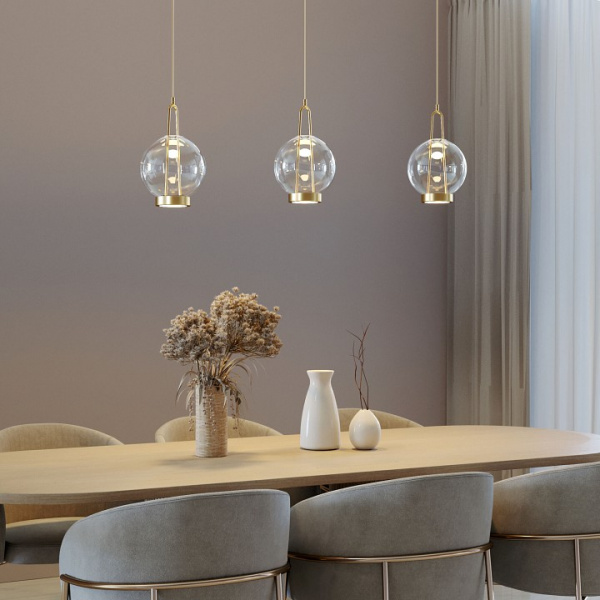 Подвесной светодиодный светильник со стеклянным плафоном 50267/1 LED латунь Eurosvet Frasco