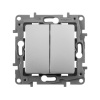 Legrand Etika Алюминий Выключатель 2-клавишный, автоматические клеммы, 10 AX, 250 В