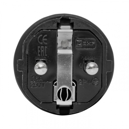 EKF Basic Вилка угловая каучуковая с кольцом 230В 2P+PE 16A IP44