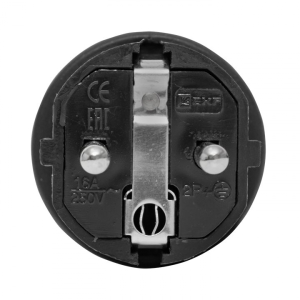 EKF Basic Вилка угловая каучуковая с кольцом 230В 2P+PE 16A IP44