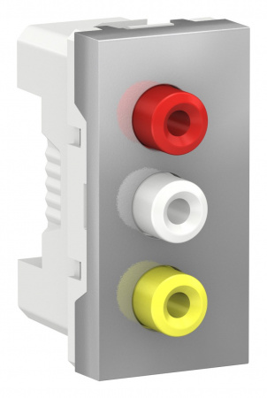 SE Unica Modular Алюминий Розетка 3 RCA, 2 модуля