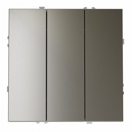 Выключатель встраиваемый VOLTUM S70 трехклавишный 10А, (шелк)