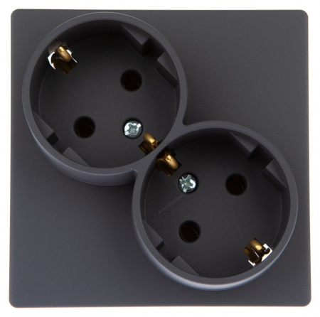 Simon 24 Графит Розетка 2Х2К+3 Sсhuko без защитных шторок