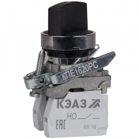 КЭАЗ Переключатель КПЕ2620РС-черный-2но+0нз-ручка-фикс-3поз-IP65