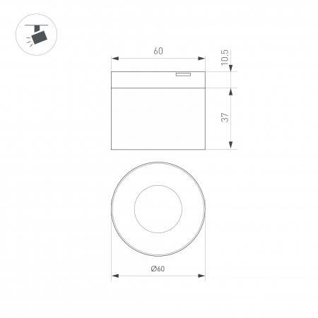 Светильник MAG-MICROCOSM-POINT-R60-5W Day4000 (BK, 36 deg, 24V) (Arlight, IP20 Металл, 3 года)