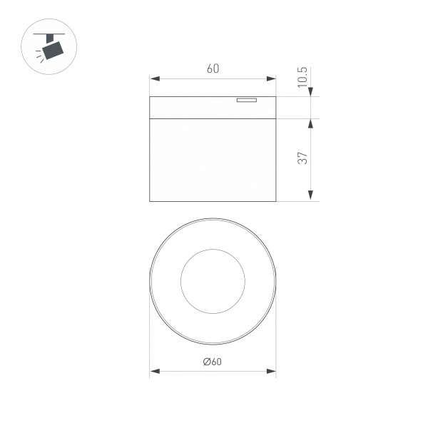 Светильник MAG-MICROCOSM-POINT-R60-5W Warm3000 (BK, 36 deg, 24V) (Arlight, IP20 Металл, 3 года)